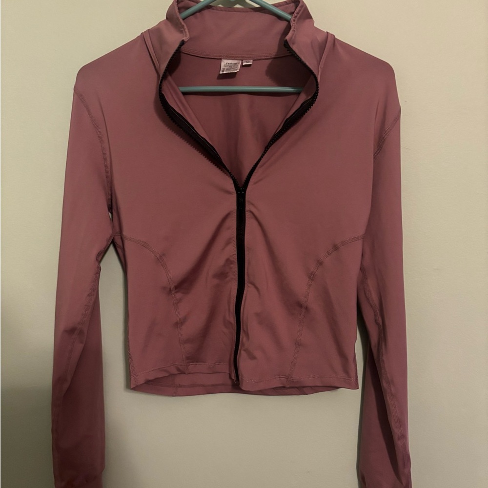 Women's Mauve Zip-Up Jacket Size M
